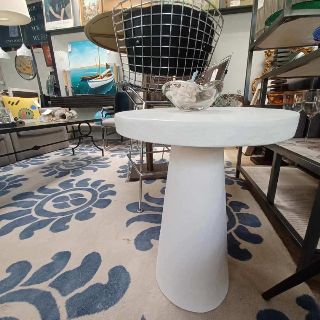 Willy White Plaster Side Table. Crate &amp; Barrel. (Reg. $399)