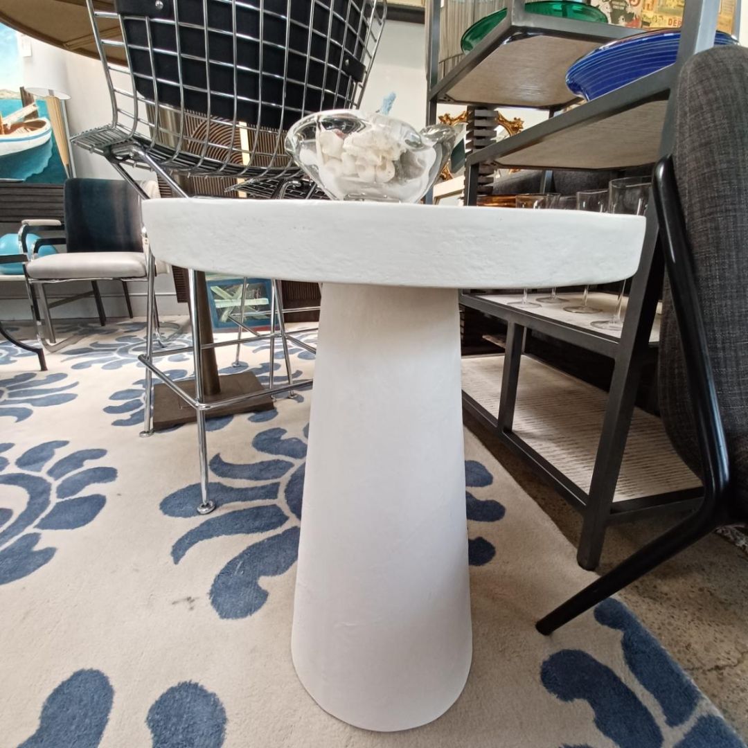 Willy White Plaster Side Table. Crate &amp; Barrel. (Reg. $399)