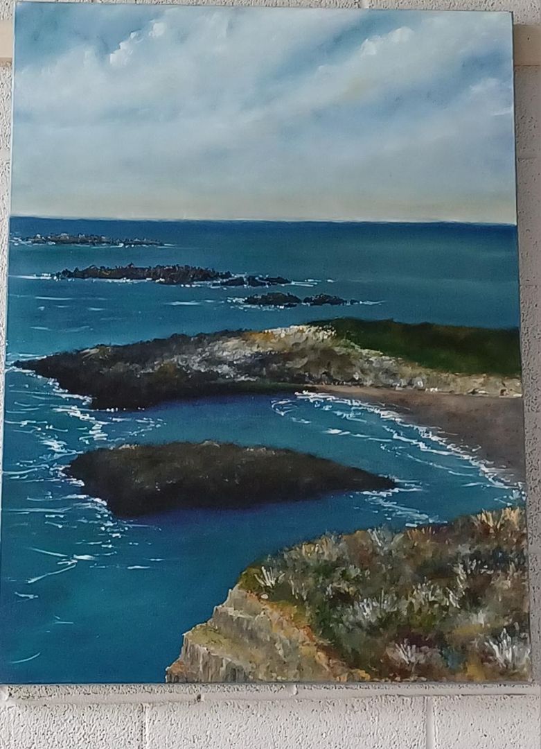 **Original Oil On Canvas By John Hood. &quot;Carmel by the sea&quot;.