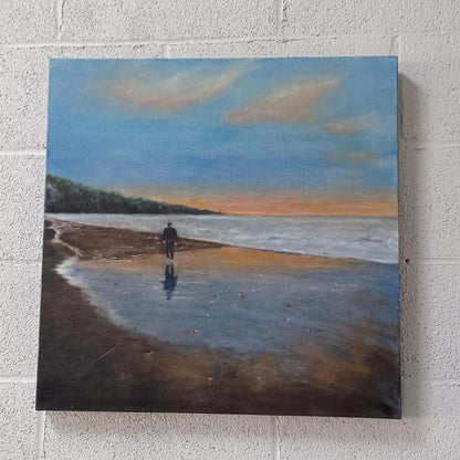 **Original Oil On Canvas By John Hood. Sunset Beach.