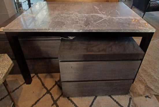 Parsons White Marble Top/ Black Base Table/ Desk