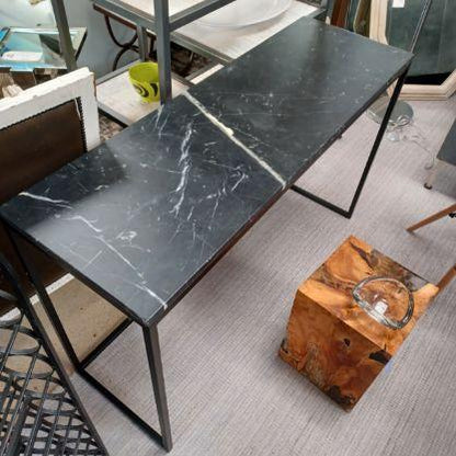 &quot;Mobital Onix&quot; Black Marble Top Sofa Table