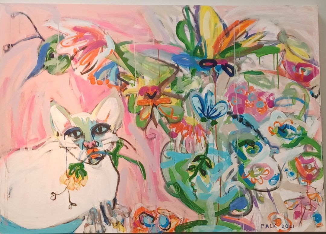 &quot;Untitled&quot;  (Cat) by Melinda Falk. Original Art. Local Artist.