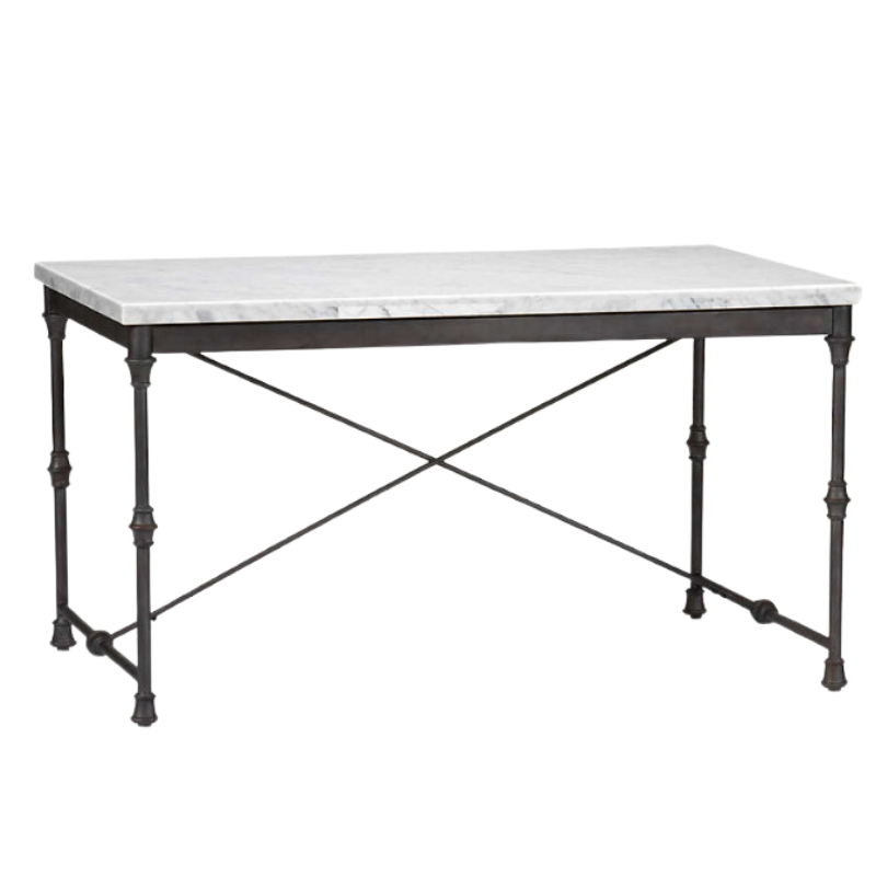 Crate &amp; Barrel French Bistro Marble Bakery Dining Table