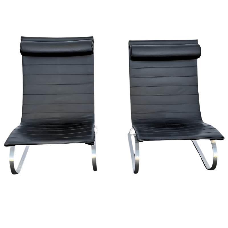 Italian Leather PK20 Style Lounge Chair