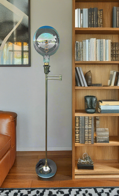 Rare Vintage Tulip Articulating Brass Floor Lamp