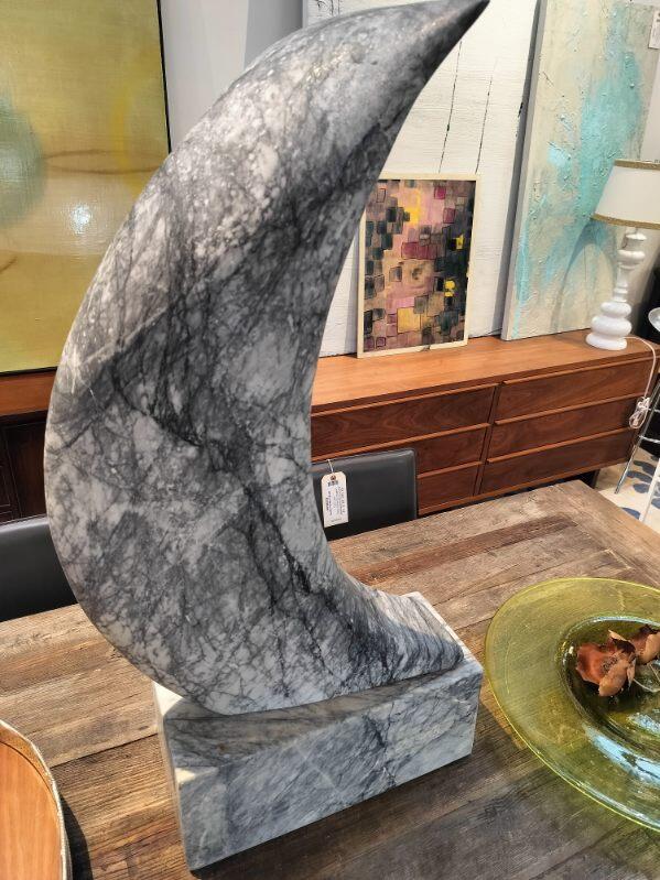 &quot;Wave&quot; by Sculptor James LaFemina. Gray Marble.