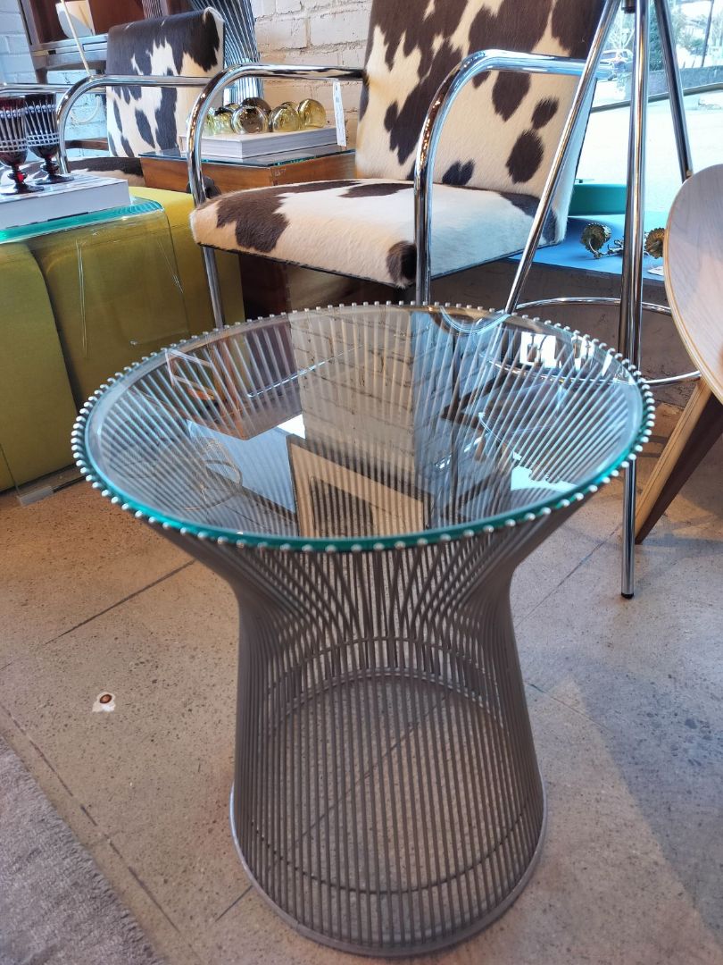 Warren Platner  Chrome and Glass Side Table