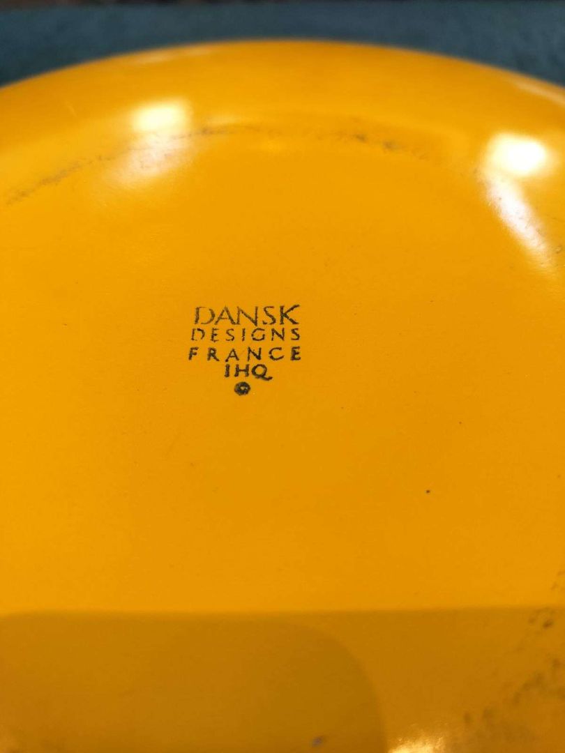 Dansk Vintage Paella Pan in Yellow Enamel