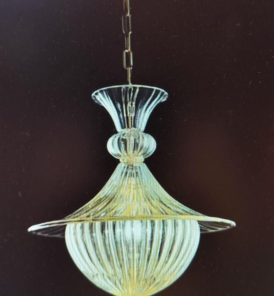 *"Fanali Veneziani" - Design Barovier & Toso Murano Blown Glass Suspension Chandelier