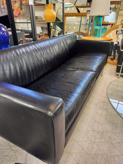 DWR Theatre Sofa in Black Leather (reg $5895)