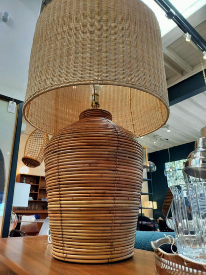 Serena &amp; Lily Freeport Rattan Table Lamp. Staging. (Reg. $699)