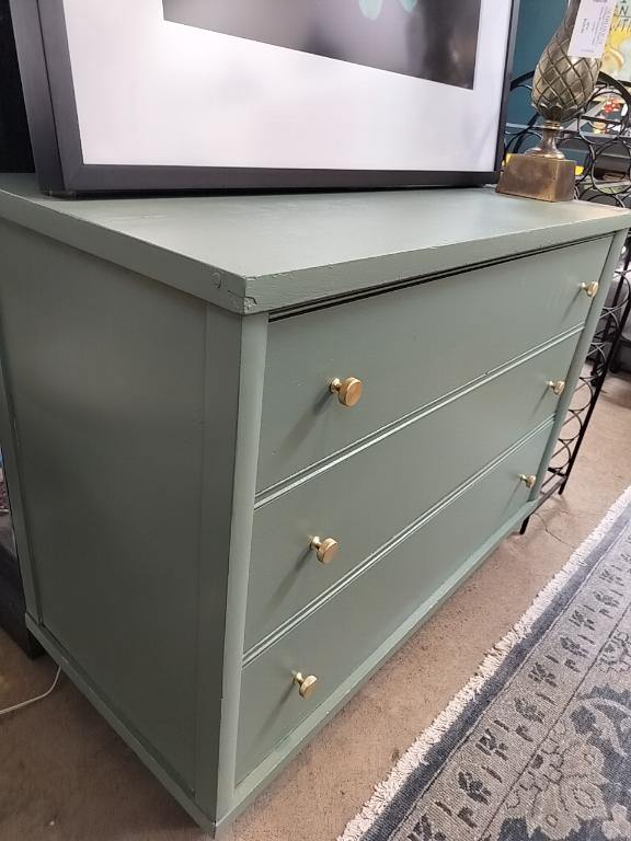 Vintage Sage Green 3 Drawer Dresser.