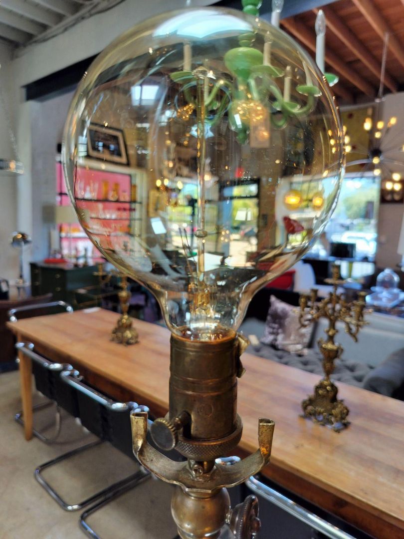 Vintage Brass Plated Copper Adjustable Table Lamp