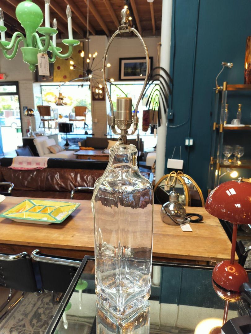 Simon Pearce Hand Blown Clear Glass Table Lamp