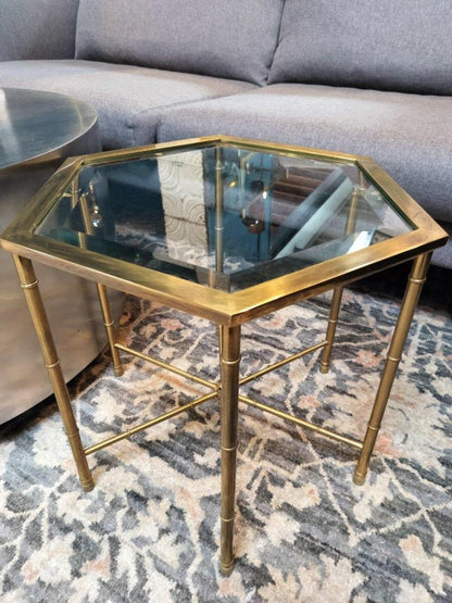 Hexagon Mastercraft Table in Antique Brass