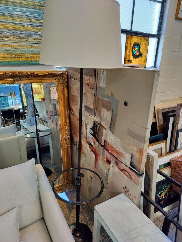 RH Floor Lamp with Glass Side Table