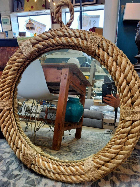 Nautical Rope Mirror by Serena & Lily. Staging Item.         (Reg. $598)
