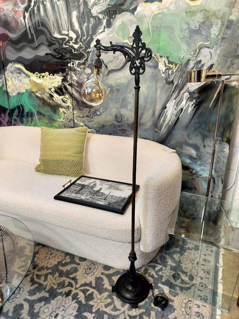 Vintage Floor Lamp with Engraved Design