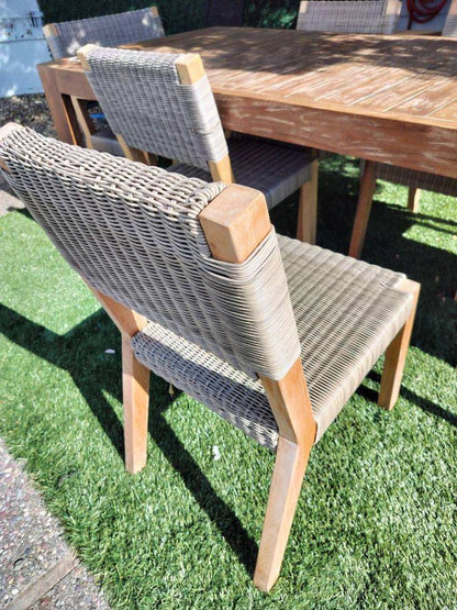 Williams Sonoma Larnaca Outdoor Teak &amp; All-Weather Weave Dining Chairs