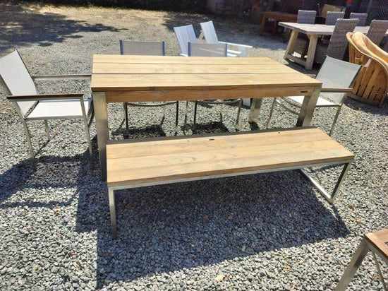 Mamagreen Vigo Dining Patio Table, Bench & 4 Arm Chairs