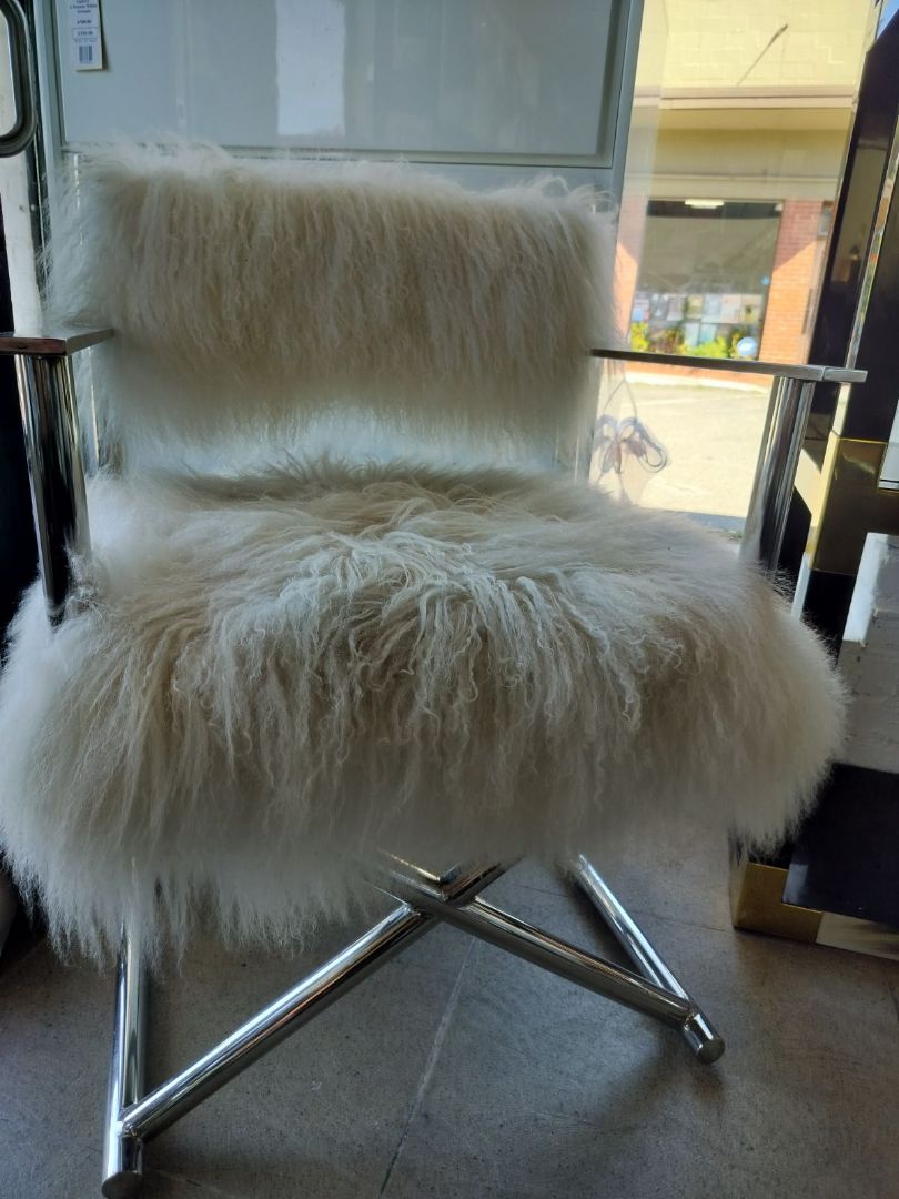 A &amp; B Home Mongolian Fur Director Chair  EACH