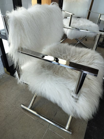 A &amp; B Home Mongolian Fur Director Chair  EACH