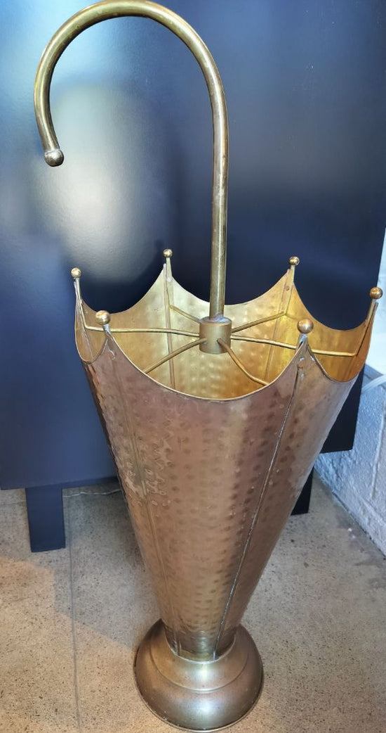 Vintage Hammered Brass Umbrella Stand