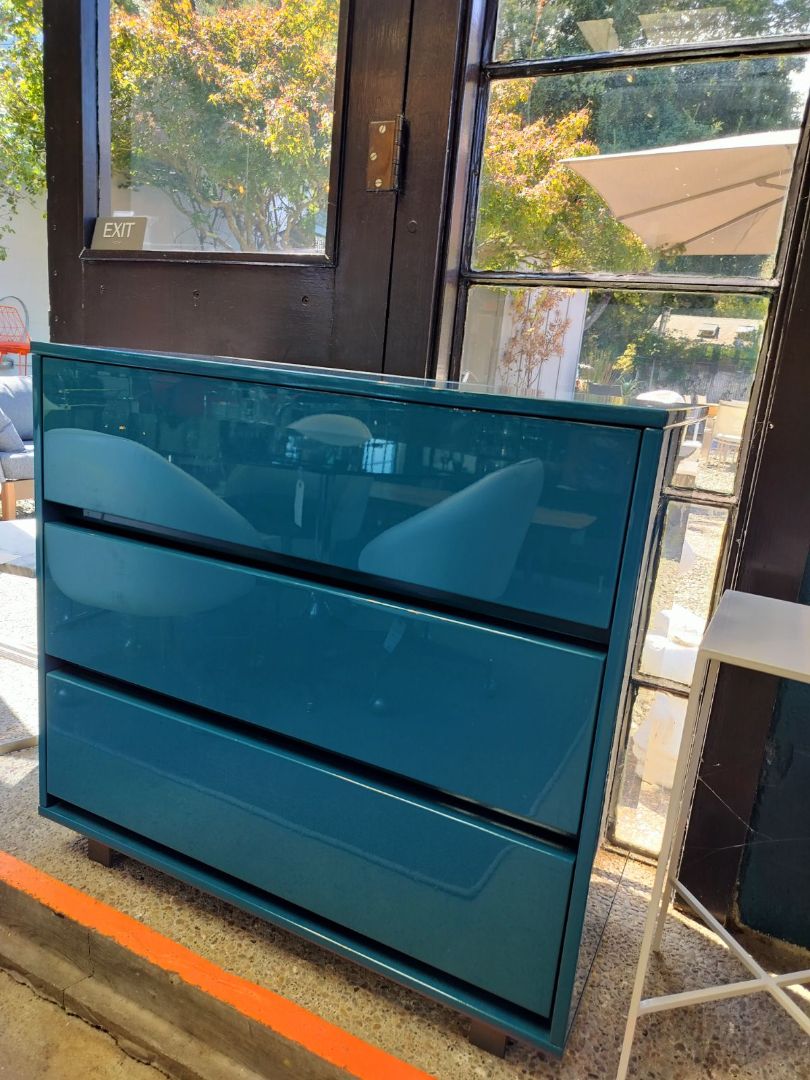 CB2 Modern Teal Blue Dresser