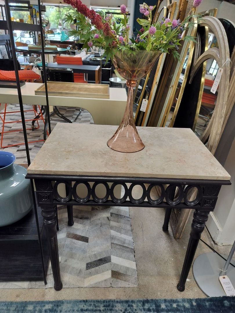 Vintage Small Table with Granite Top