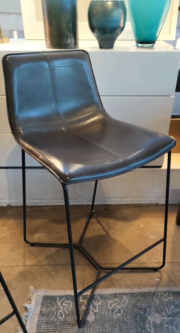 West Elm Slope Leather Bar &amp; Counter Stool. EACH