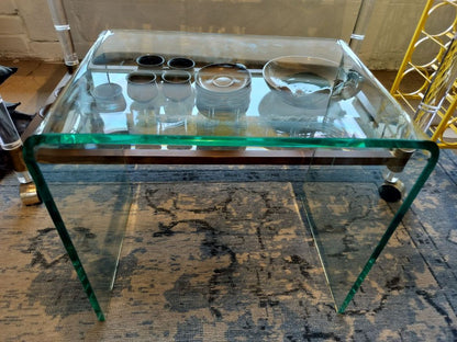 Vintage Waterfall Glass Side Table