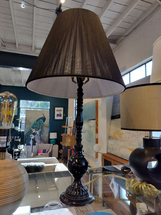 Vintage French Table Lamp in Black