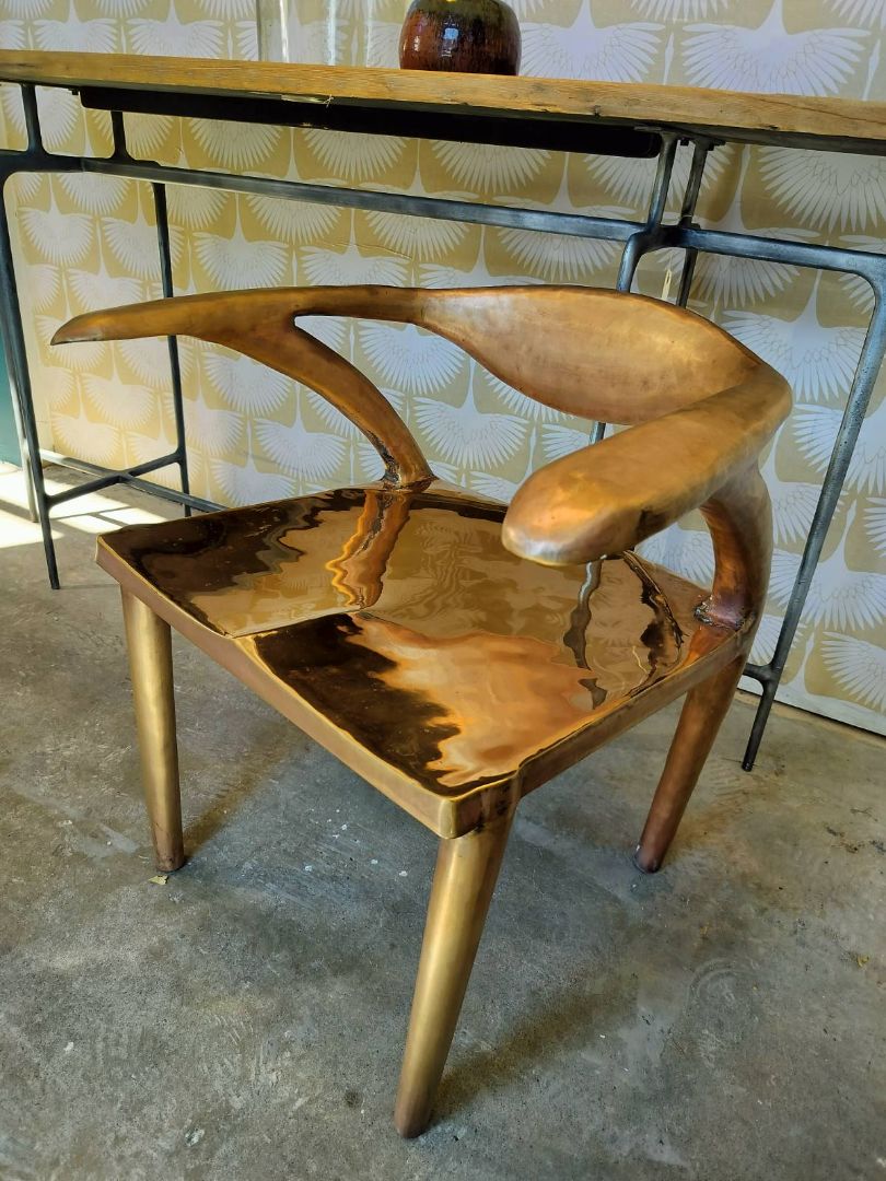 Kashar Solid Brass Chair