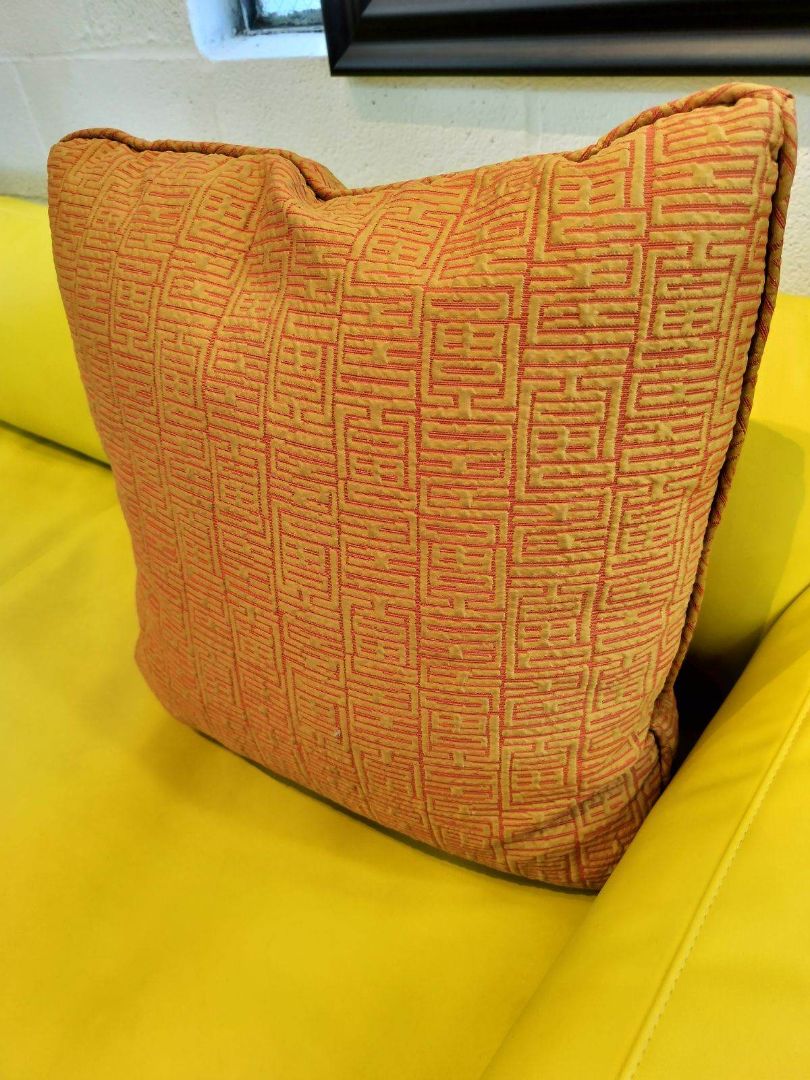 *Orange and Gold Geometric Design Pillow