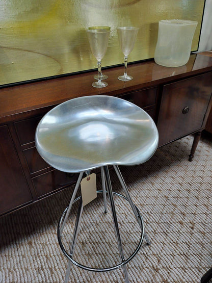 High Jamaica Bar Stool Aluminum Seat &amp; Chromed Steel by Pepe Cortés