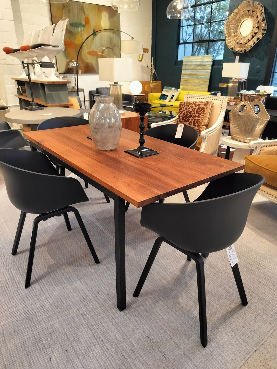 Custom Walnut and Steel Table