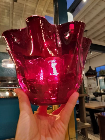 Red Ruffle Design Bowl / Vase