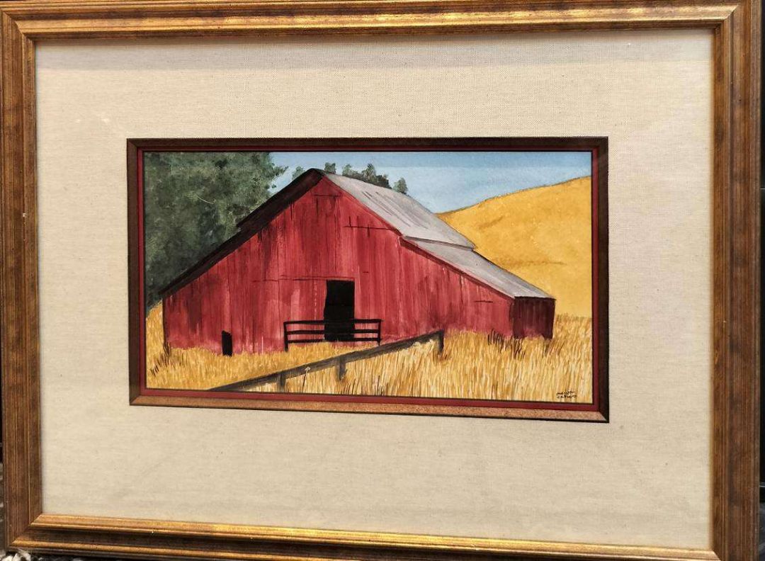 Red Barn. Original signed By Melissa C. Local Artist Livermore California.