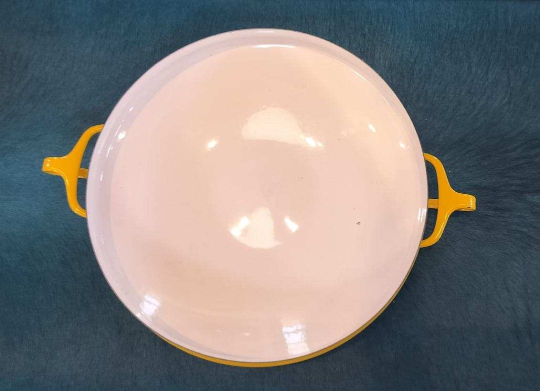 Dansk Vintage Paella Pan in Yellow Enamel