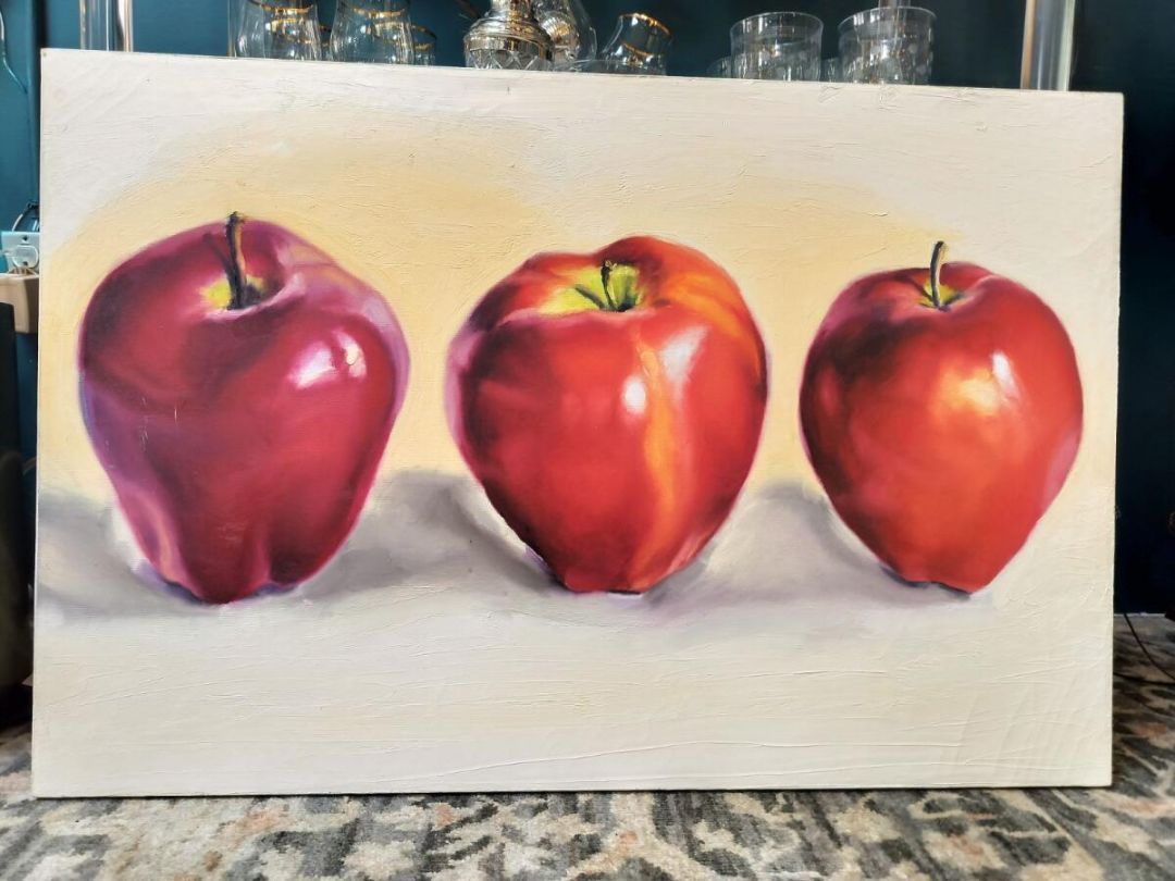 *Original Acrylic on Canvas. Apples. Unsigned.