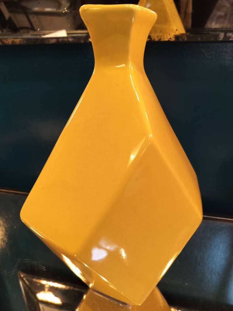 Cowley Ceramic Geometrical Vase in Yellow