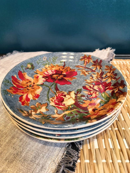 Pottery Barn Meadow Floral Salad Plates   SET OF 4