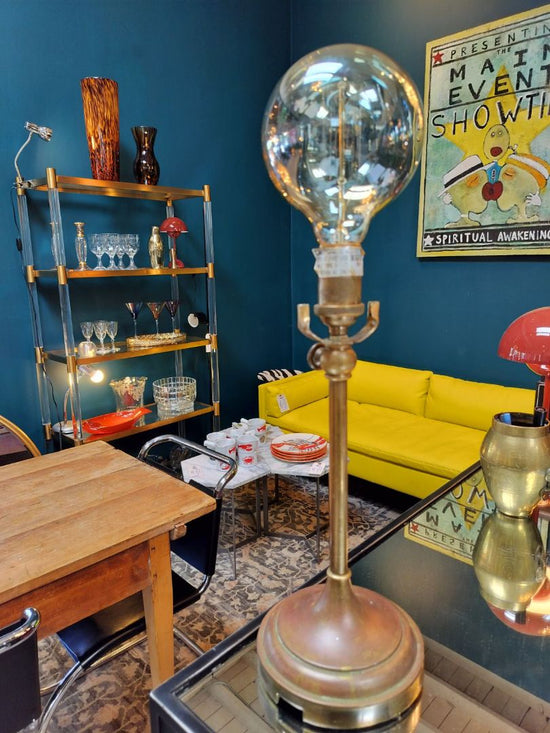 Vintage Brass Plated Copper Adjustable Table Lamp
