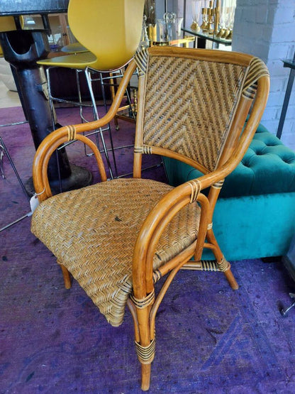 Vintage Pottery Barn Rattan Arm Chairs