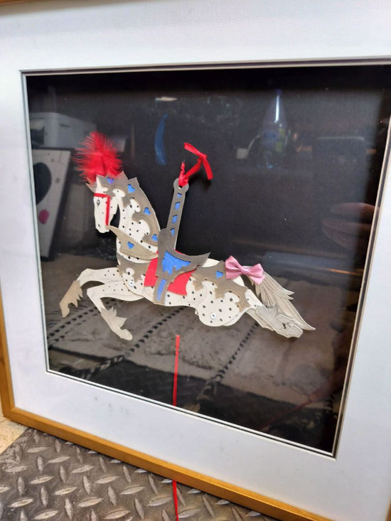 Original Artwork by Dee Ann Segula (1953 – 2011). Carousel Horse.