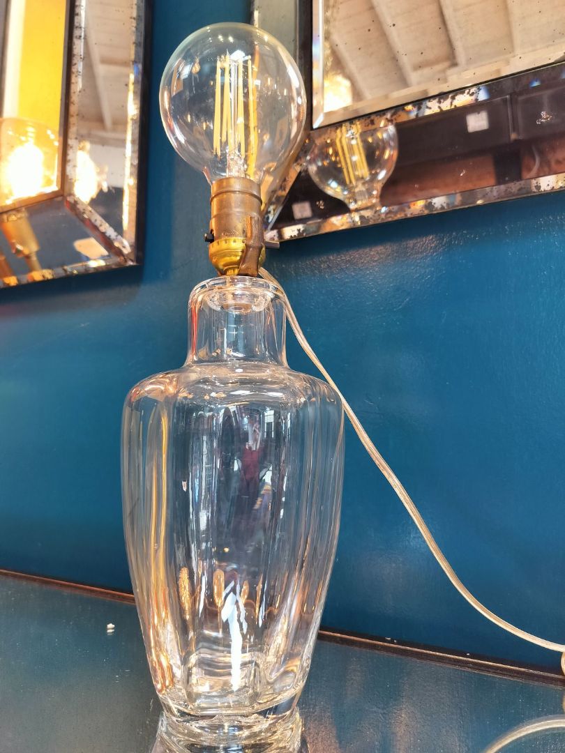 Simon Pearce Handblown Clear Glass Lamp