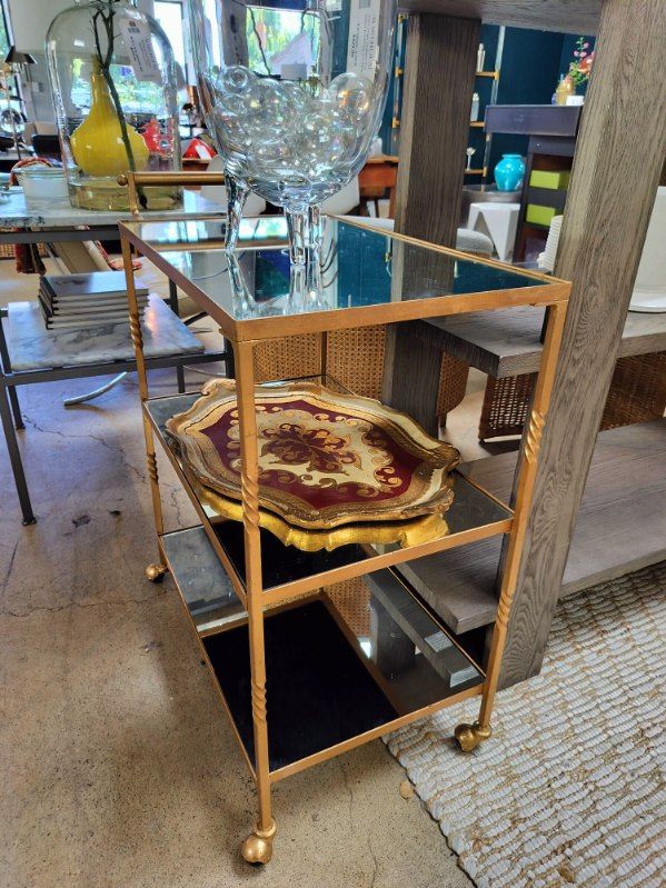 Vintage Style Gold Bar Cart