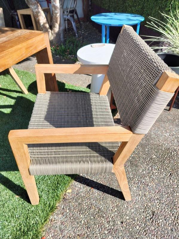 Williams Sonoma Larnaca Outdoor Teak &amp; All-Weather Weave Dining Chairs