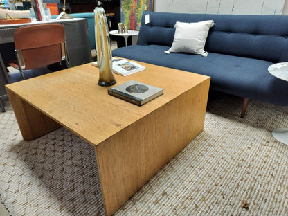 Crate &amp; Barrel Natural Wood Baja Square Coffee Table